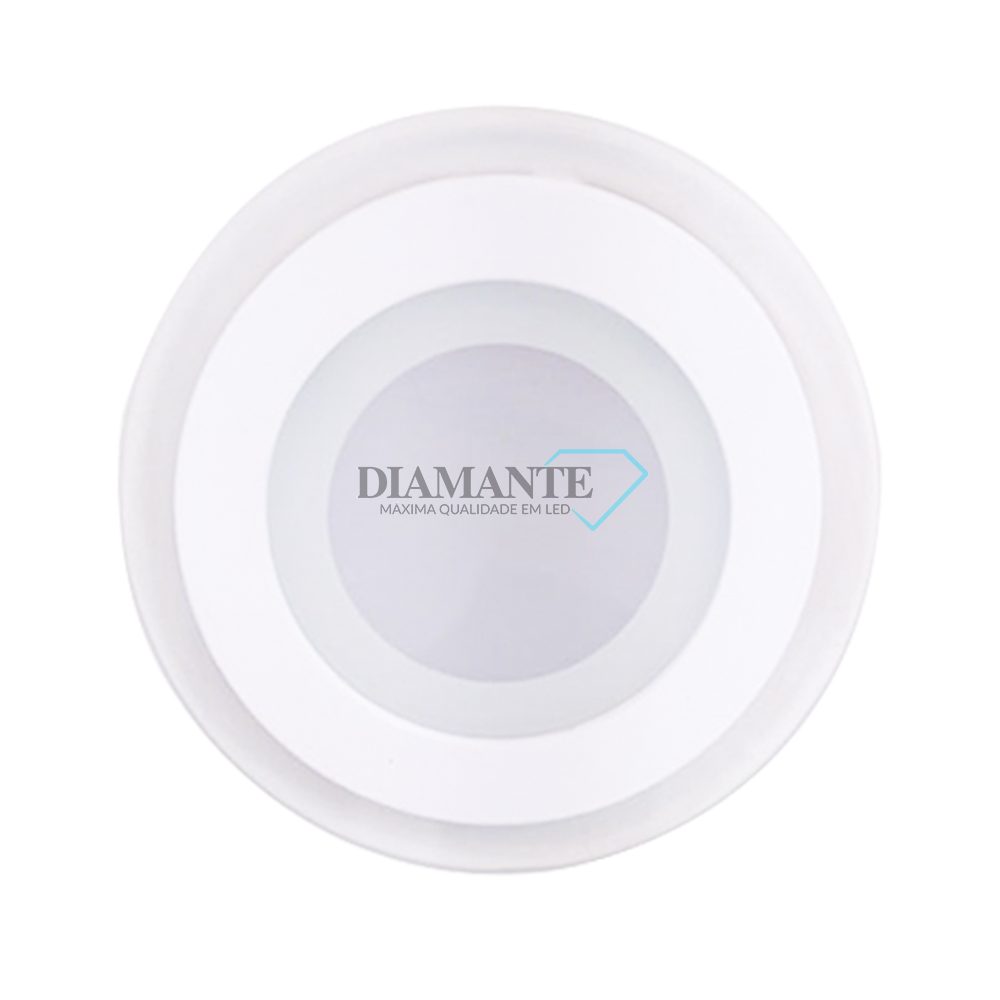 PAINEL DE VIDRO DIAMANTE RDND 6W-3000K